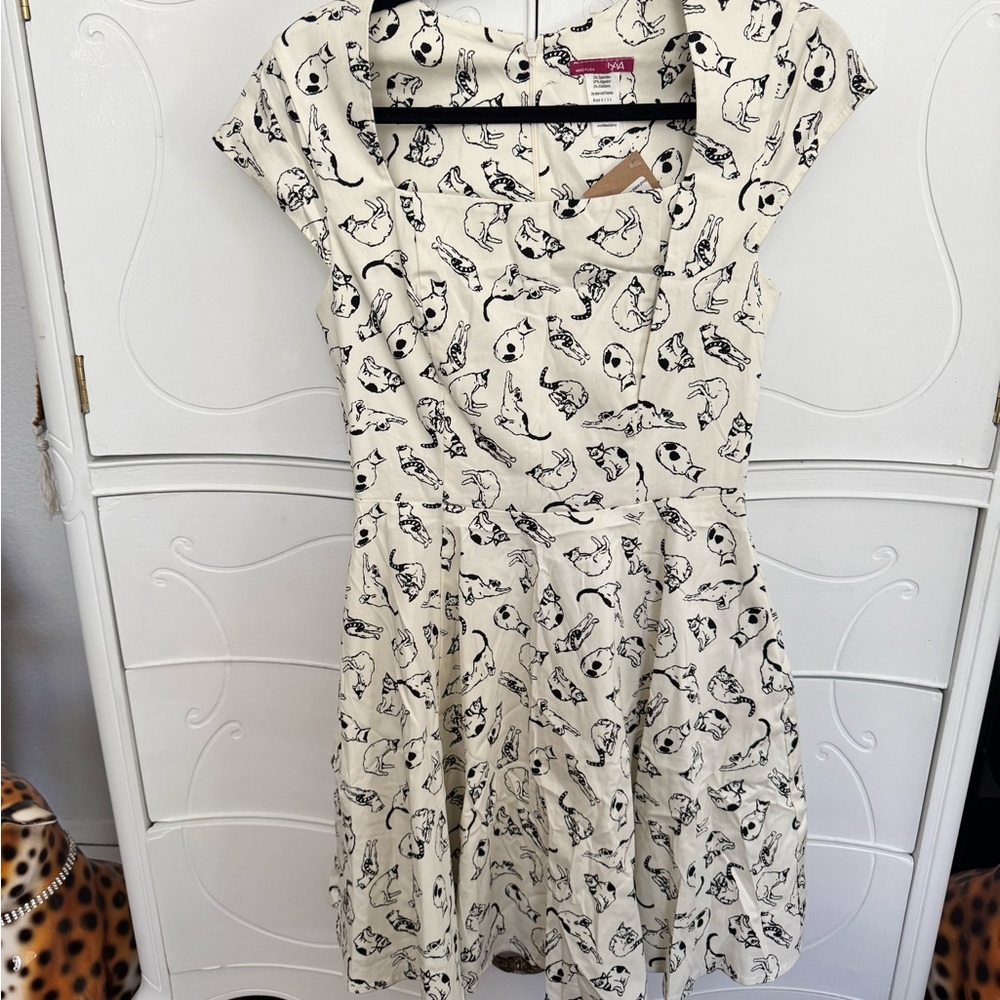 Cat print rockabilly pinup dress